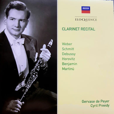 Gervase De Peyer / Cyril Preedy - Clarinet Recital