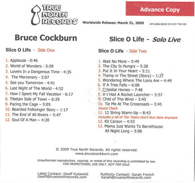 Bruce Cockburn - Slice O Life - Solo Live